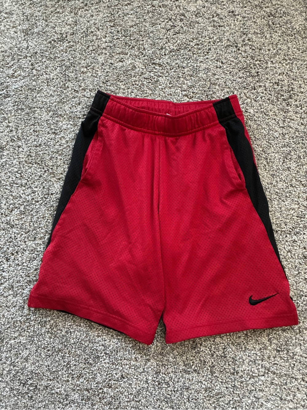 Nike Red and Black Kids Athletic Mesh Shorts